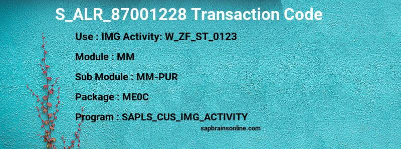 SAP S_ALR_87001228 transaction code