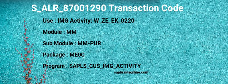 SAP S_ALR_87001290 transaction code