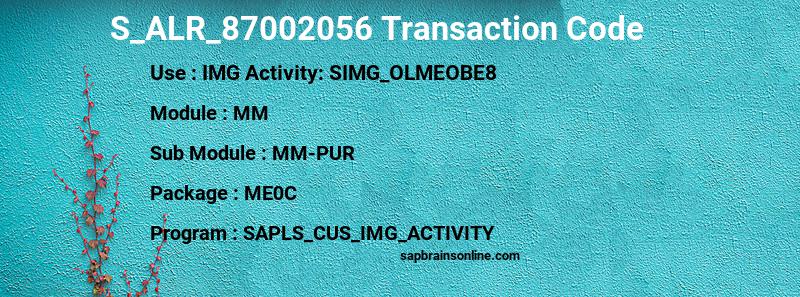 SAP S_ALR_87002056 transaction code
