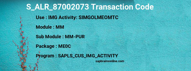SAP S_ALR_87002073 transaction code
