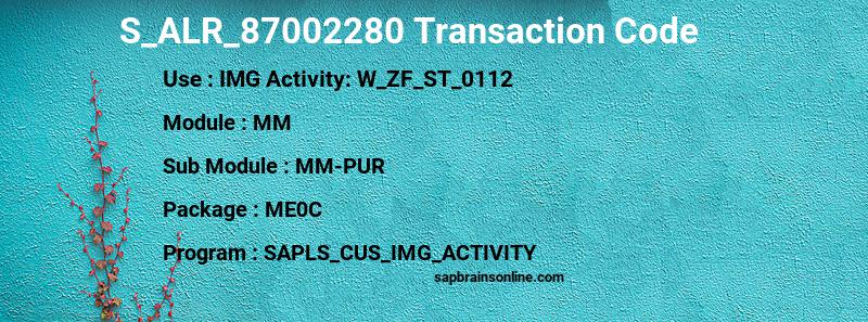 SAP S_ALR_87002280 transaction code