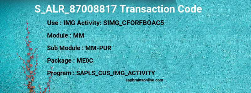 SAP S_ALR_87008817 transaction code
