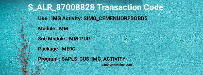 SAP S_ALR_87008828 transaction code