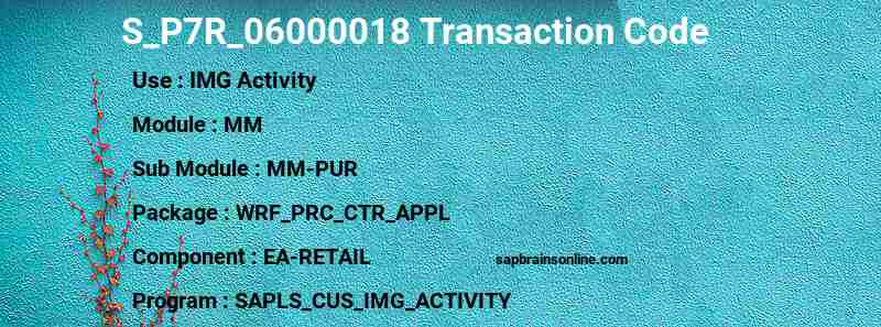 SAP S_P7R_06000018 transaction code