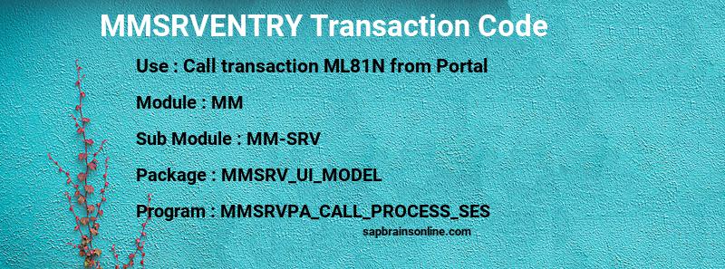 SAP MMSRVENTRY transaction code