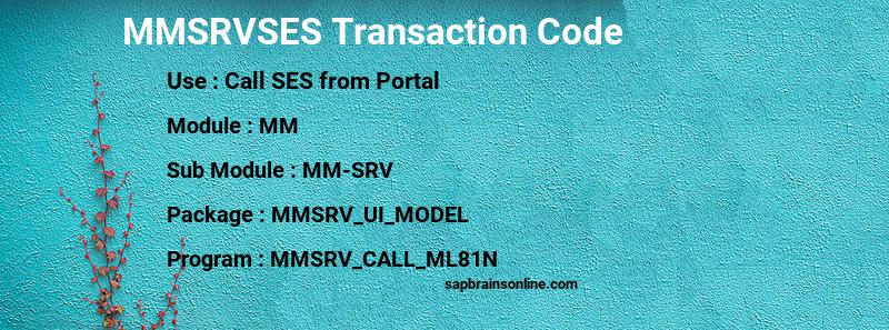 SAP MMSRVSES transaction code