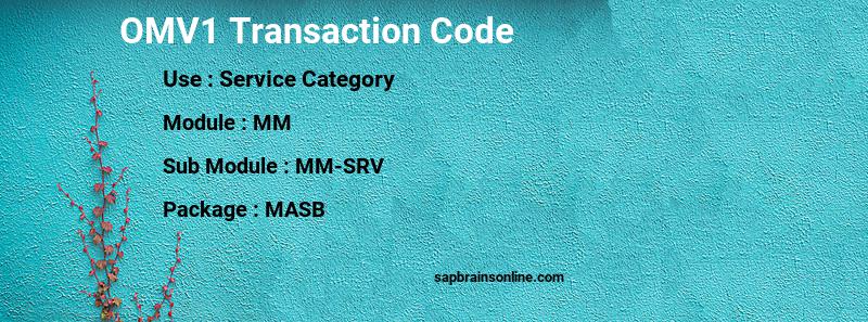 SAP OMV1 transaction code