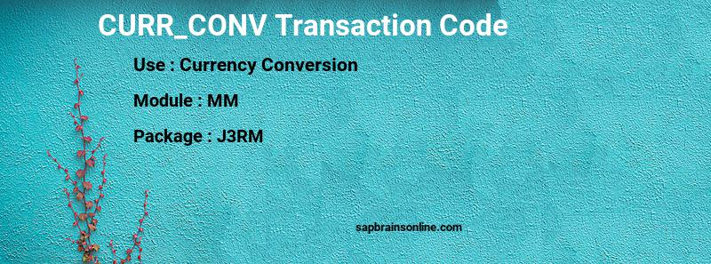 SAP CURR_CONV transaction code