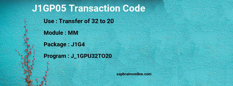 SAP J1GP05 transaction code