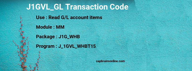 SAP J1GVL_GL transaction code
