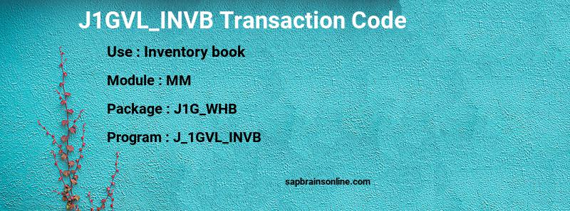 SAP J1GVL_INVB transaction code