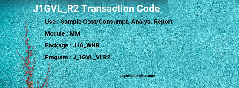 SAP J1GVL_R2 transaction code