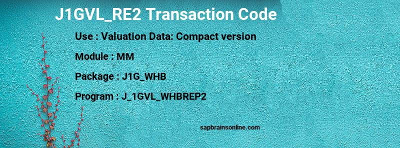 SAP J1GVL_RE2 transaction code