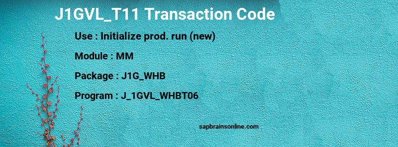 SAP J1GVL_T11 transaction code