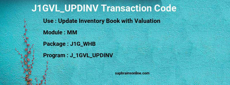 SAP J1GVL_UPDINV transaction code