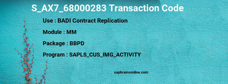SAP S_AX7_68000283 transaction code