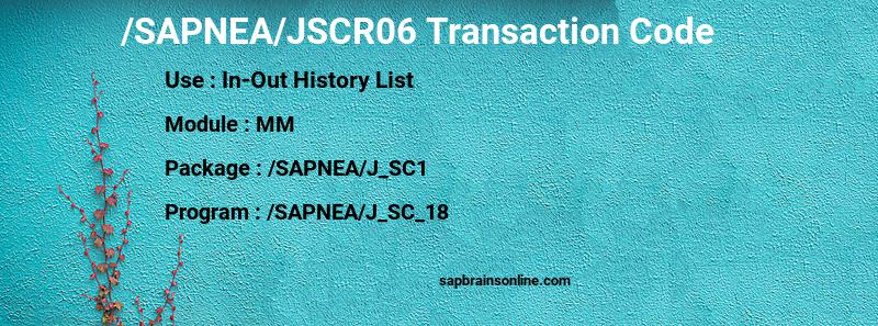 SAP /SAPNEA/JSCR06 transaction code