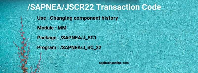 SAP /SAPNEA/JSCR22 transaction code