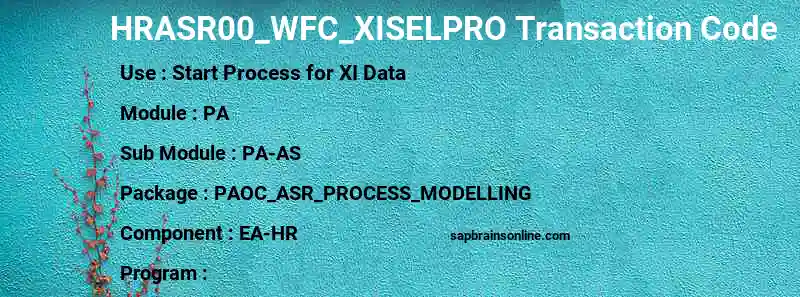 SAP HRASR00_WFC_XISELPRO transaction code