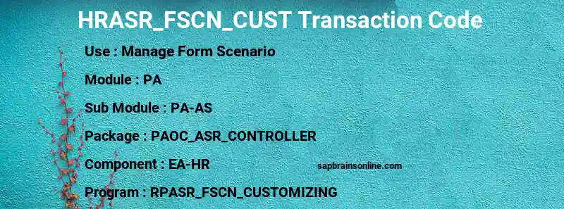 SAP HRASR_FSCN_CUST transaction code