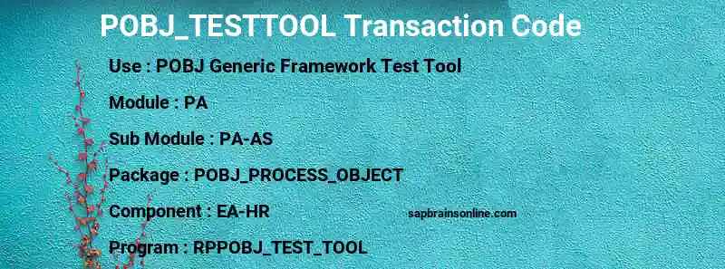 SAP POBJ_TESTTOOL transaction code