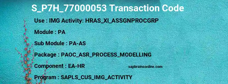 SAP S_P7H_77000053 transaction code