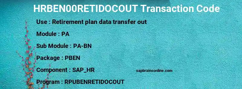 SAP HRBEN00RETIDOCOUT transaction code