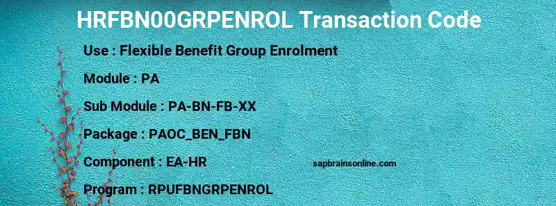 SAP HRFBN00GRPENROL transaction code