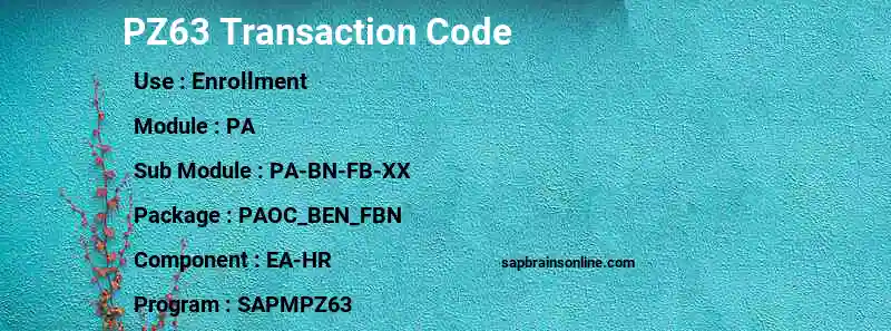 SAP PZ63 transaction code