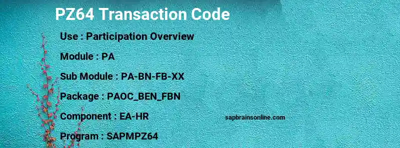 SAP PZ64 transaction code