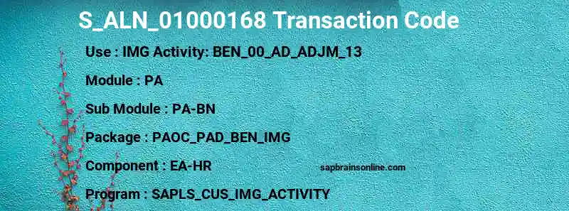 SAP S_ALN_01000168 transaction code