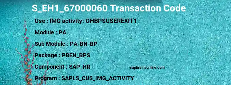 SAP S_EH1_67000060 transaction code