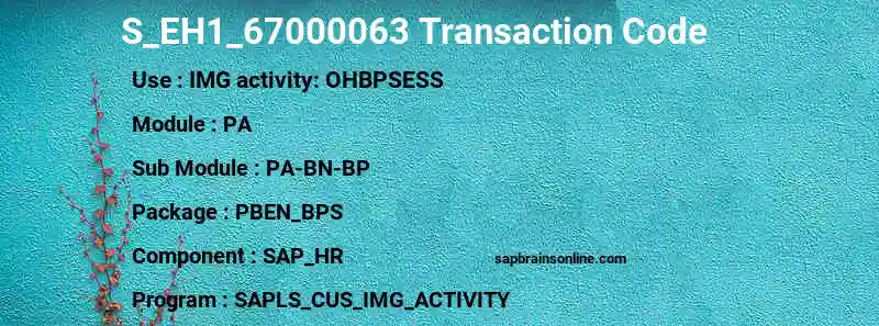 SAP S_EH1_67000063 transaction code