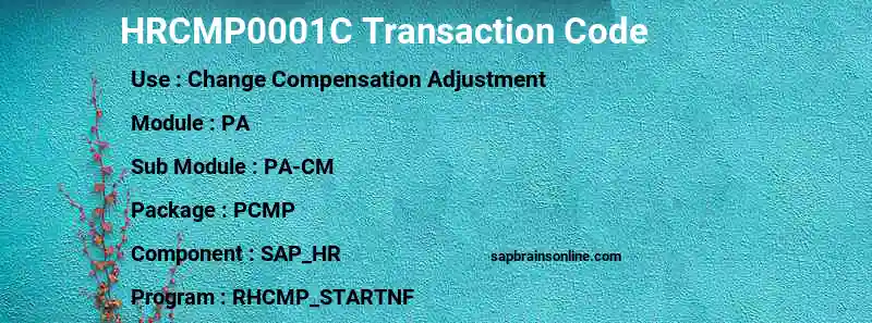 SAP HRCMP0001C transaction code