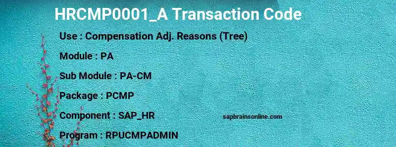 SAP HRCMP0001_A transaction code