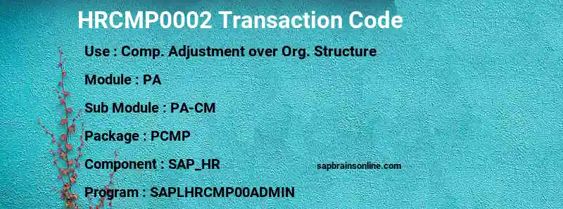 SAP HRCMP0002 transaction code