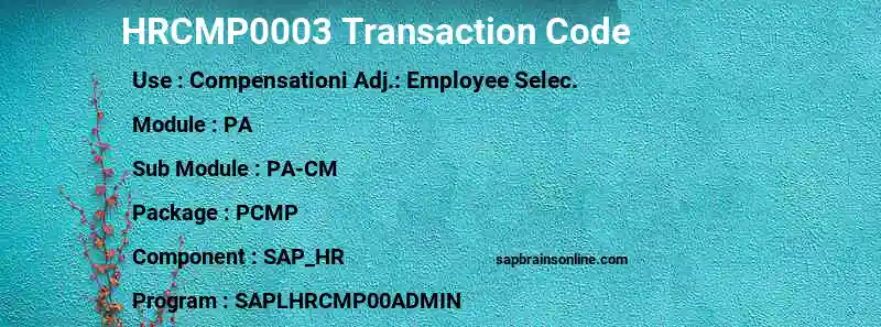 SAP HRCMP0003 transaction code