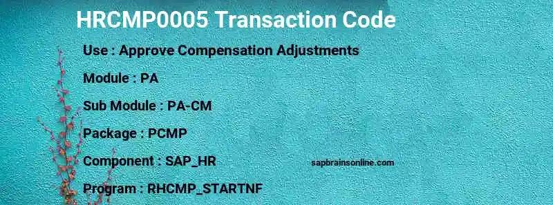 SAP HRCMP0005 transaction code