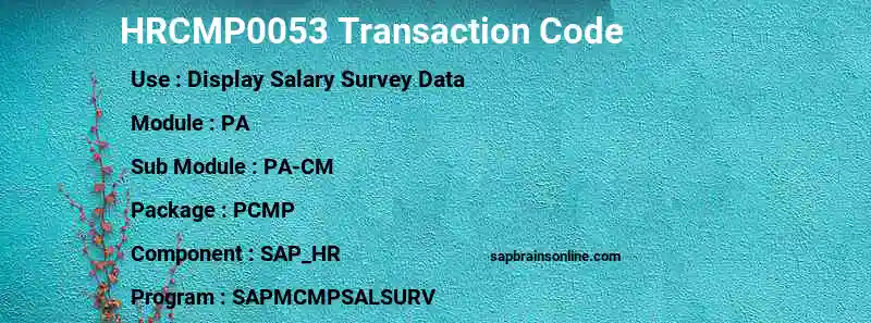 SAP HRCMP0053 transaction code