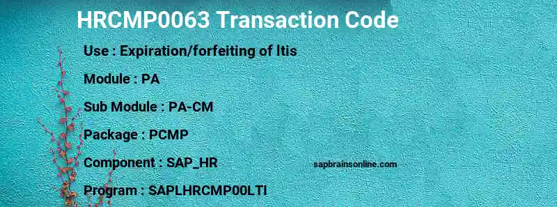 SAP HRCMP0063 transaction code