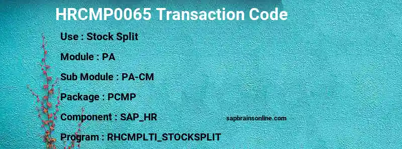 SAP HRCMP0065 transaction code