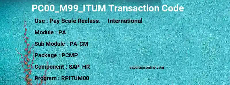 SAP PC00_M99_ITUM transaction code