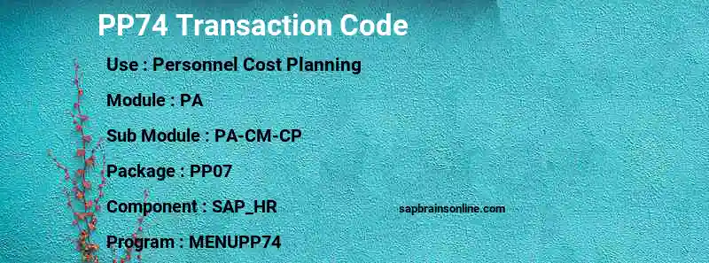 SAP PP74 transaction code