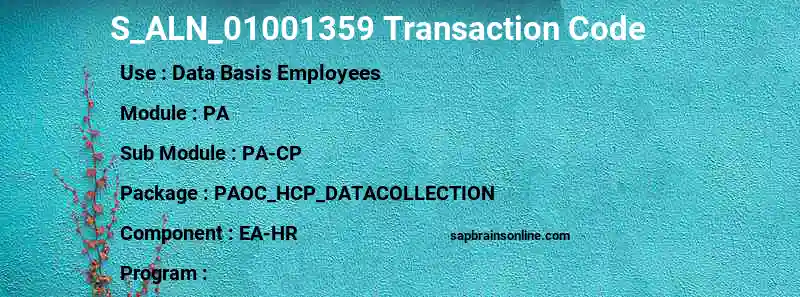 SAP S_ALN_01001359 transaction code