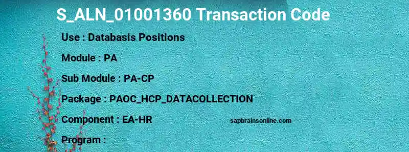 SAP S_ALN_01001360 transaction code