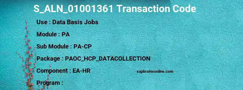 SAP S_ALN_01001361 transaction code