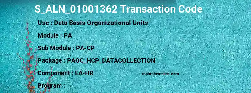 SAP S_ALN_01001362 transaction code