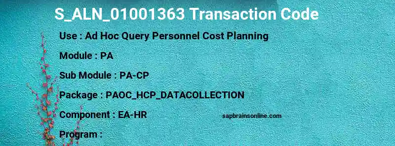 SAP S_ALN_01001363 transaction code