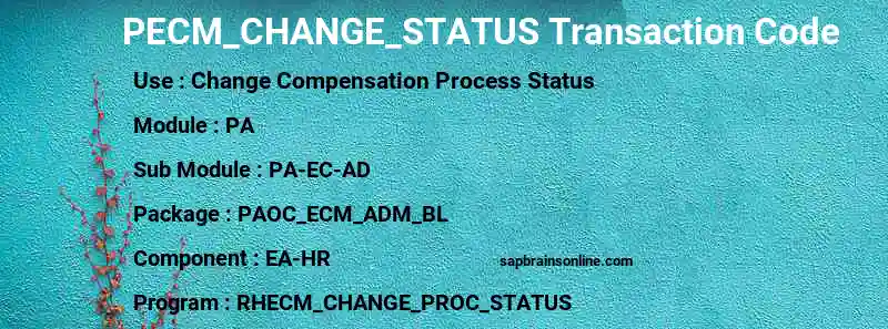 SAP PECM_CHANGE_STATUS transaction code