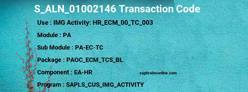 SAP S_ALN_01002146 transaction code